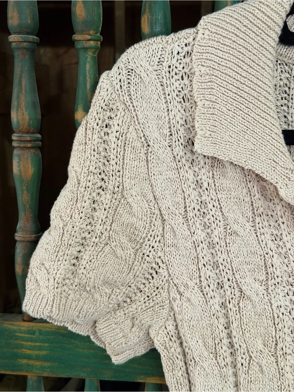 NWOT Free People Amory Cable-Knit Midi Dress in Sand Dollar - S
